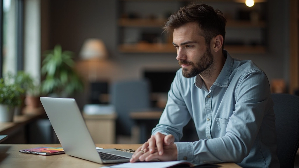 Профессиональный учебный процесс с ноутбуком и учебными материалами